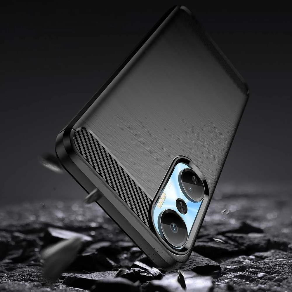 Hurtel Carbon Infinix Hot 20 flexible silikoninis carbon dėklas telefonui juodos spalvos