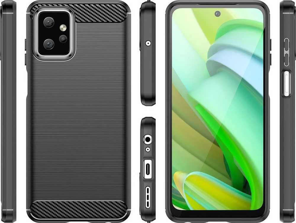 Hurtel Carbon Motorola Moto G Power 2023 flexible silikoninis carbon dėklas telefonui juodos spalvos