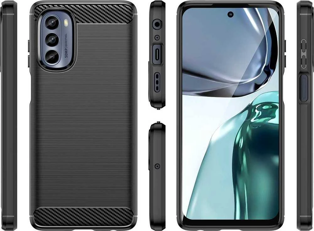 Hurtel Carbon dėklas skirtas Motorola Moto G62 5G, juodas