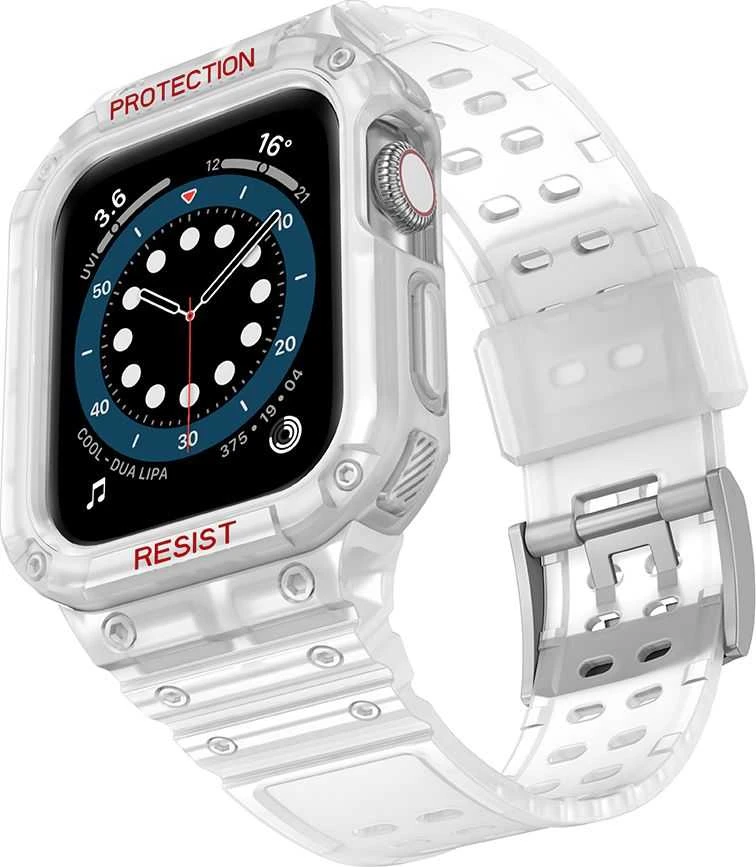 Išmaniojo laikrodžio Apple SE/7 silikoninis Hurtel dirželis, Baltos spalvos, 42/44/45 mm