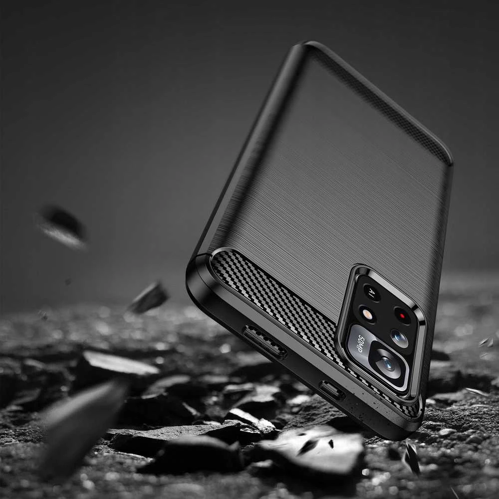 Hurtel Carbon dėklas skirtas Xiaomi Redmi Note 11, juodas