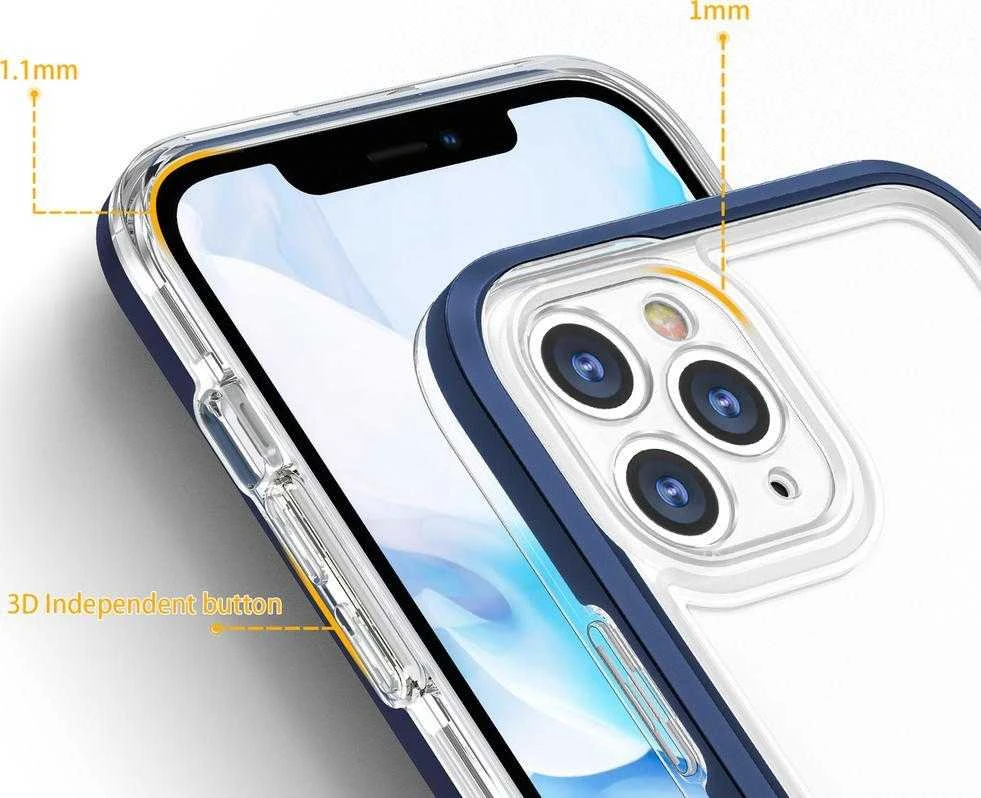 Hurtel Clear dėklas skirtas iPhone 11 Pro Max, mėlynas