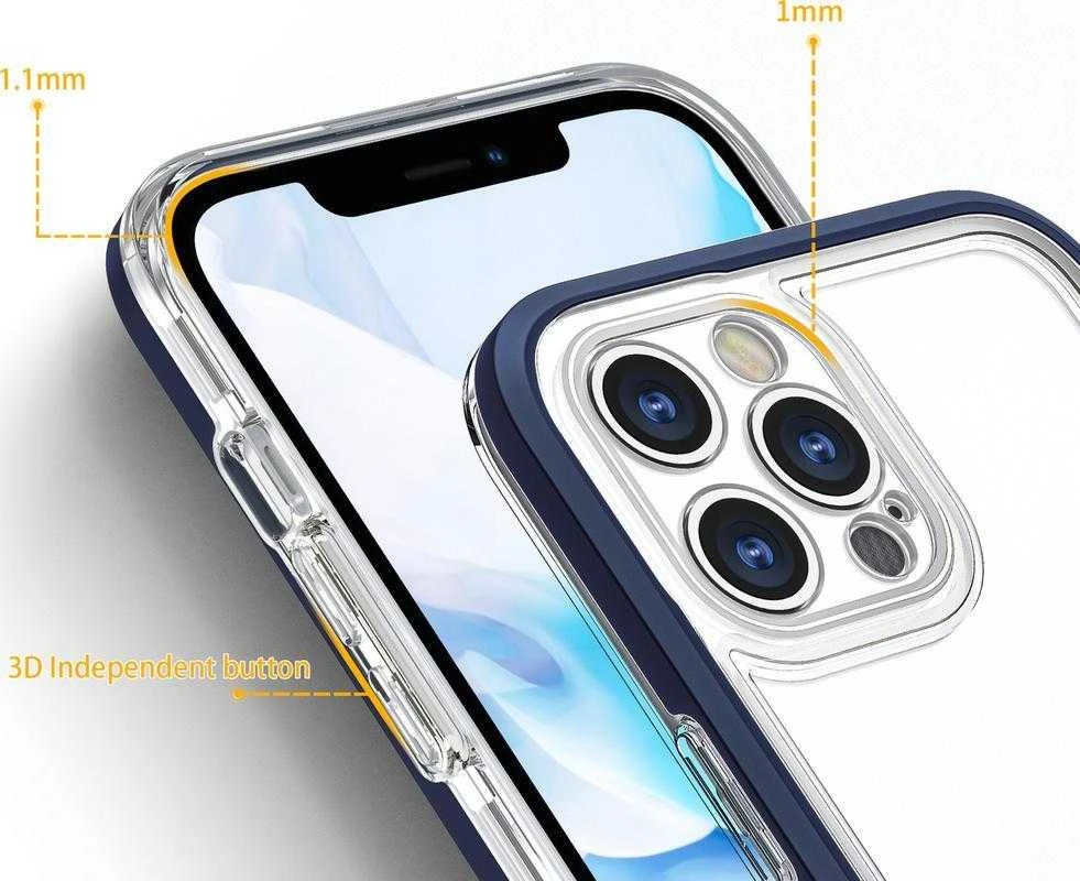 Hurtel Clear dėklas skirtas iPhone 12 Pro Max, mėlynas