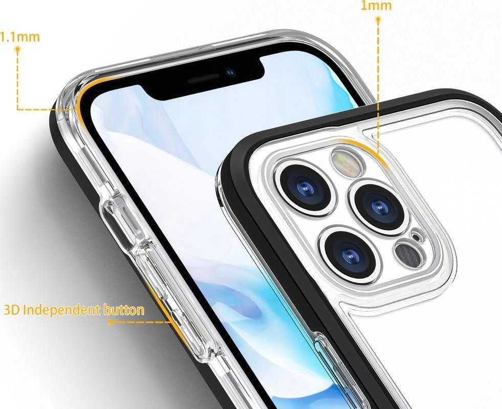 Hurtel Clear dėklas skirtas iPhone 12 Pro Max, juodas
