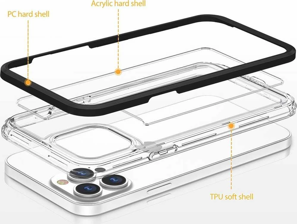 Hurtel Clear dėklas skirtas iPhone 14 Pro Max, juodas