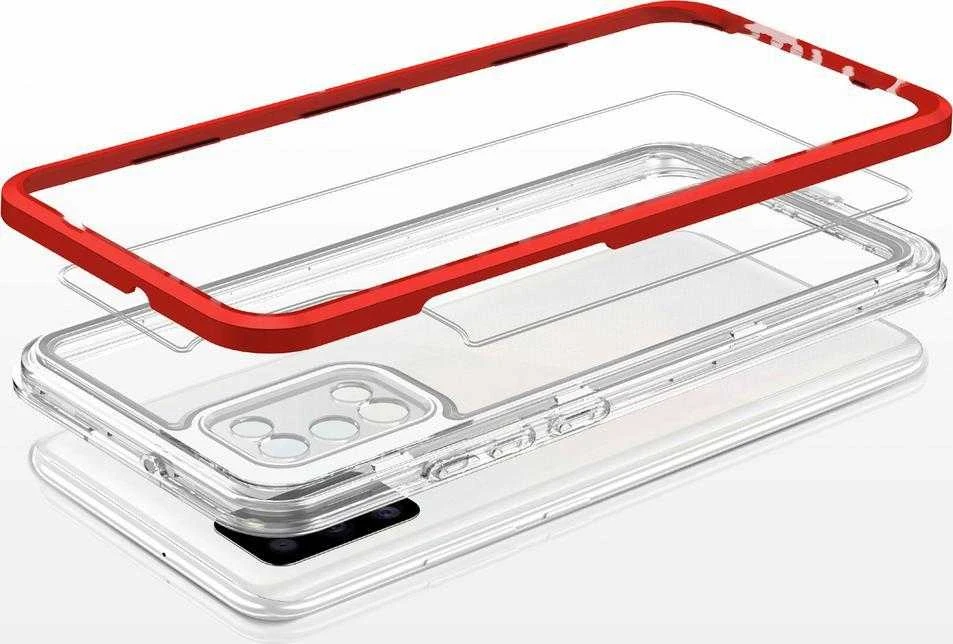 Hurtel Clear dėklas skirtas Samsung Galaxy A03s (166), raudonas