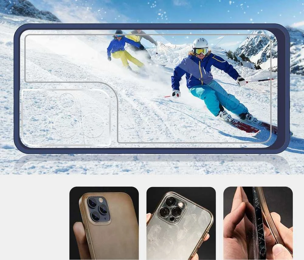 Hurtel Clear dėklas skirtas Samsung Galaxy S22 Ultra, mėlynas