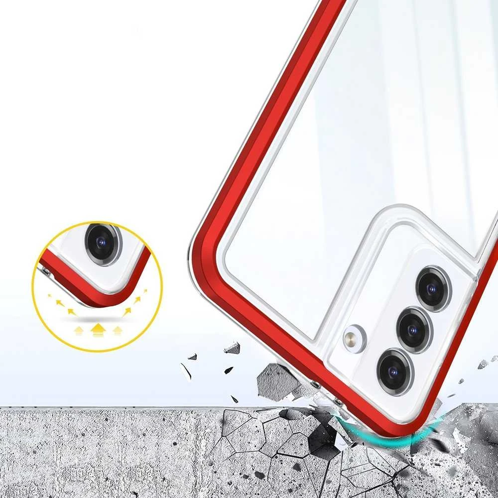 Hurtel Clear dėklas skirtas Samsung Galaxy S23, raudonas
