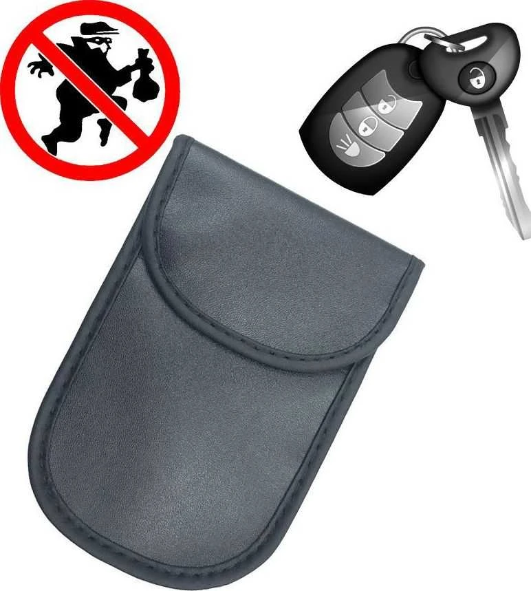 Hurtel Dėklas automobilio rakteliai nuo vagysčių Faraday narvas 14x10cm juoda