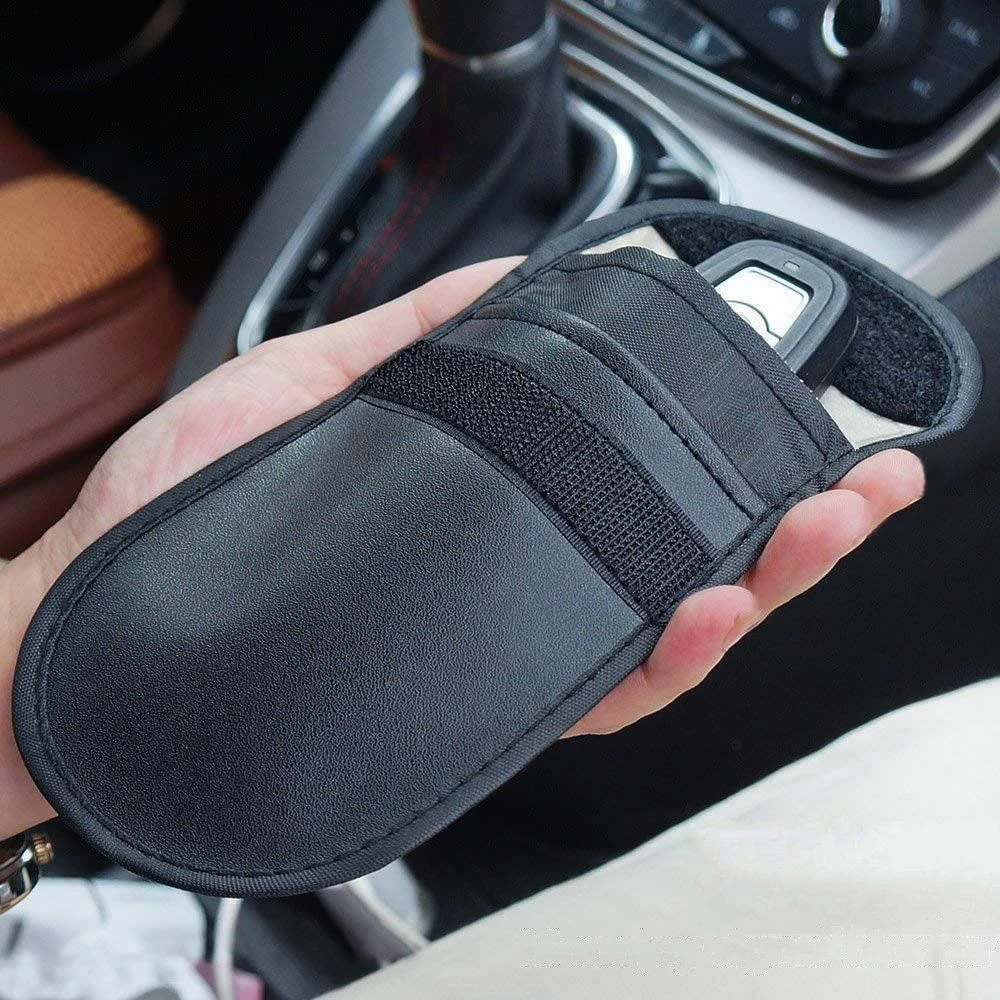 Hurtel Dėklas automobilio rakteliai nuo vagysčių Faraday narvas 14x10cm juoda