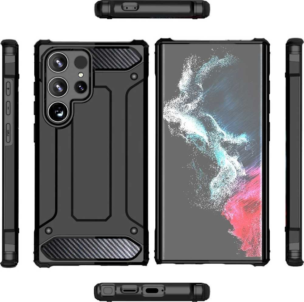 Hurtel Dėklas šarvuotas sustiprintas Samsung Galaxy S24 Ultra Hybrid Armor juoda