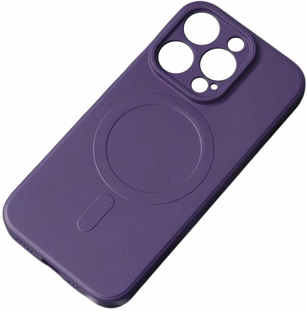 Hurtel iPhone 16e Silikoninis dėklas su MagSafe – violetinės spalvos