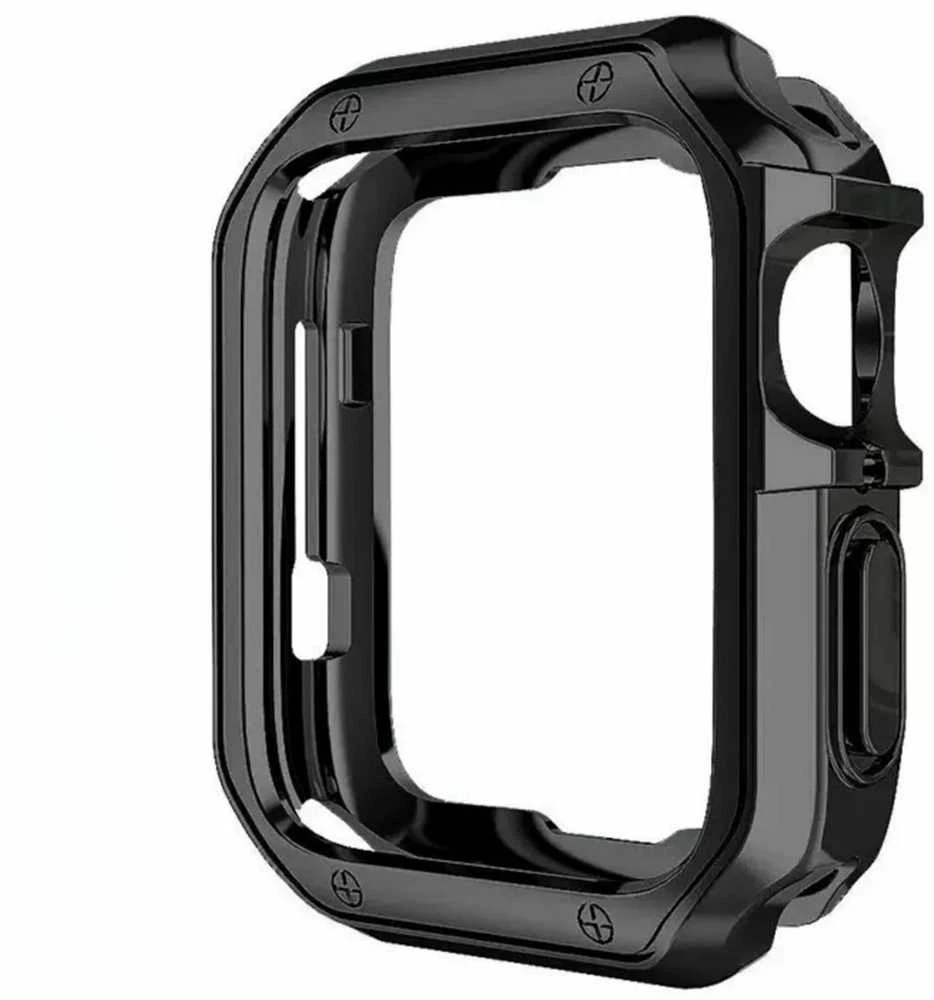 Hurtel Soft Strong Watch dėklas skirtas Apple Watch 45 mm (Series 7/8/9) – juodos spalvos