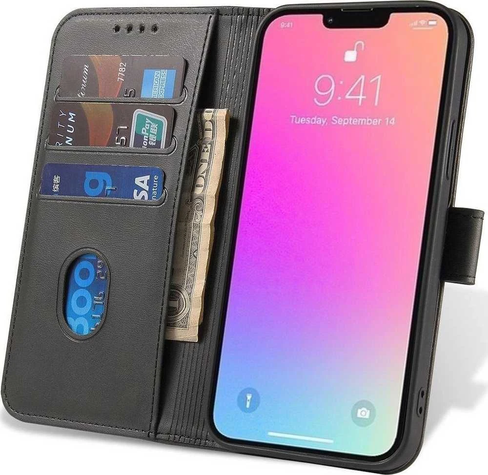 Magnet atverčiamas and wallet Realme 11 – dėklas telefonui juodos spalvos