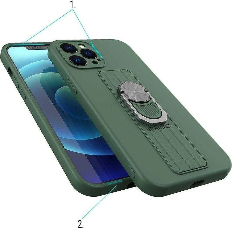 Hurtel Ring silikoninis dėklas skirtas Xiaomi Poco M4 Pro 5G, raudonas