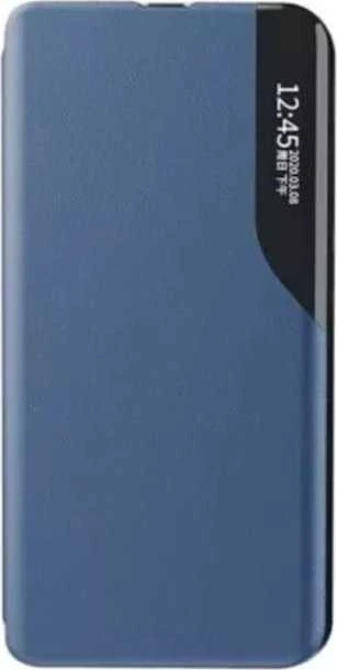 Hurtel Eco Leather View Case Samsung Galaxy S25 Plus dėklas telefonui mėlynos spalvos