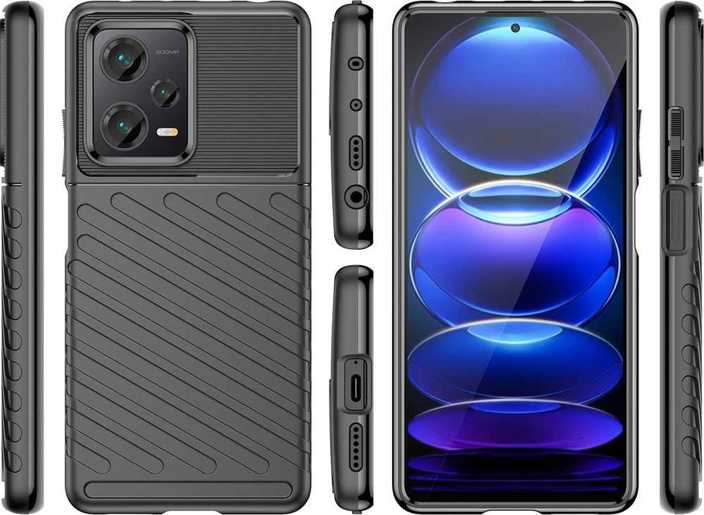 Hurtel Thunder Xiaomi Redmi Note 12 Pro+ silikoninis armor dėklas telefonui juodos spalvos