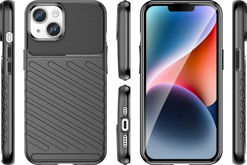 Hurtel Thunder Apple iPhone 14 armored dėklas telefonui juodos spalvos