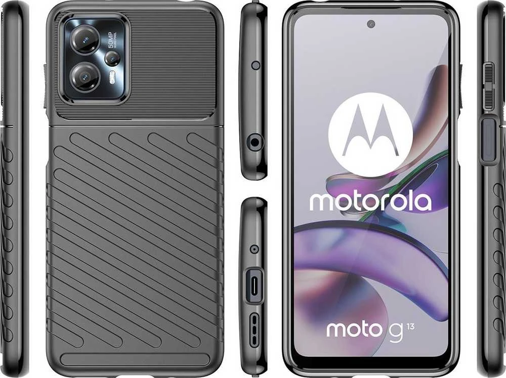 Hurtel Thunder Motorola Moto G13 silikoninis armor dėklas telefonui juodos spalvos