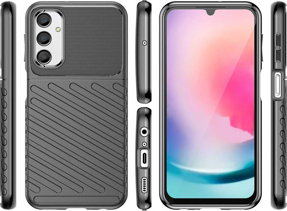 Hurtel Thunder Samsung Galaxy A24 4G silikoninis armor dėklas telefonui juodos spalvos