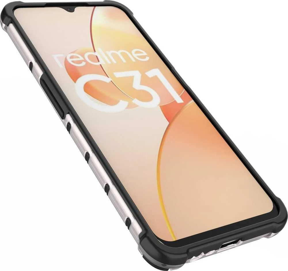 Hurtel Honeycomb dėklas skirtas Realme C31, skaidrus