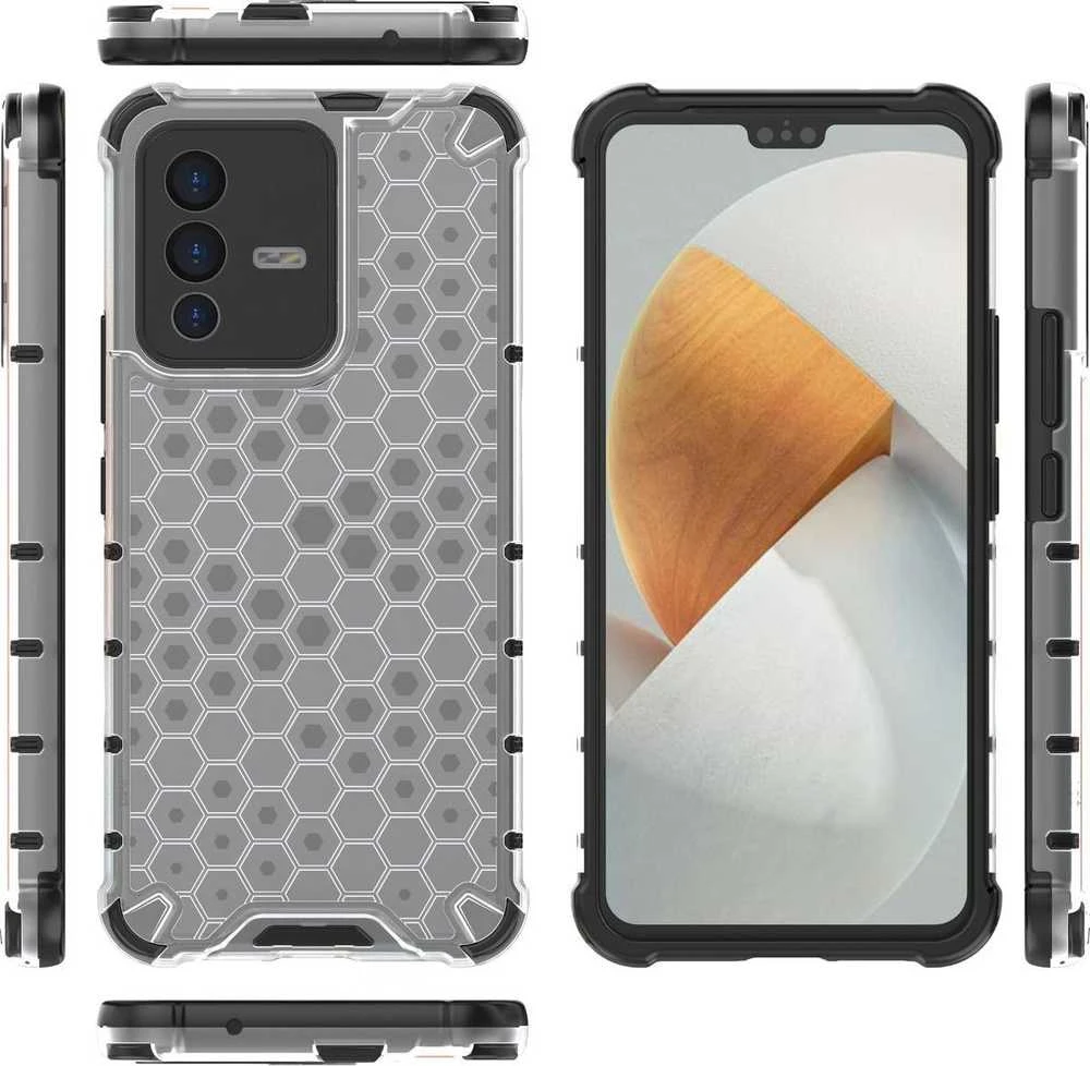 Hurtel Honeycomb dėklas skirtas Vivo V23 5G, skaidrus