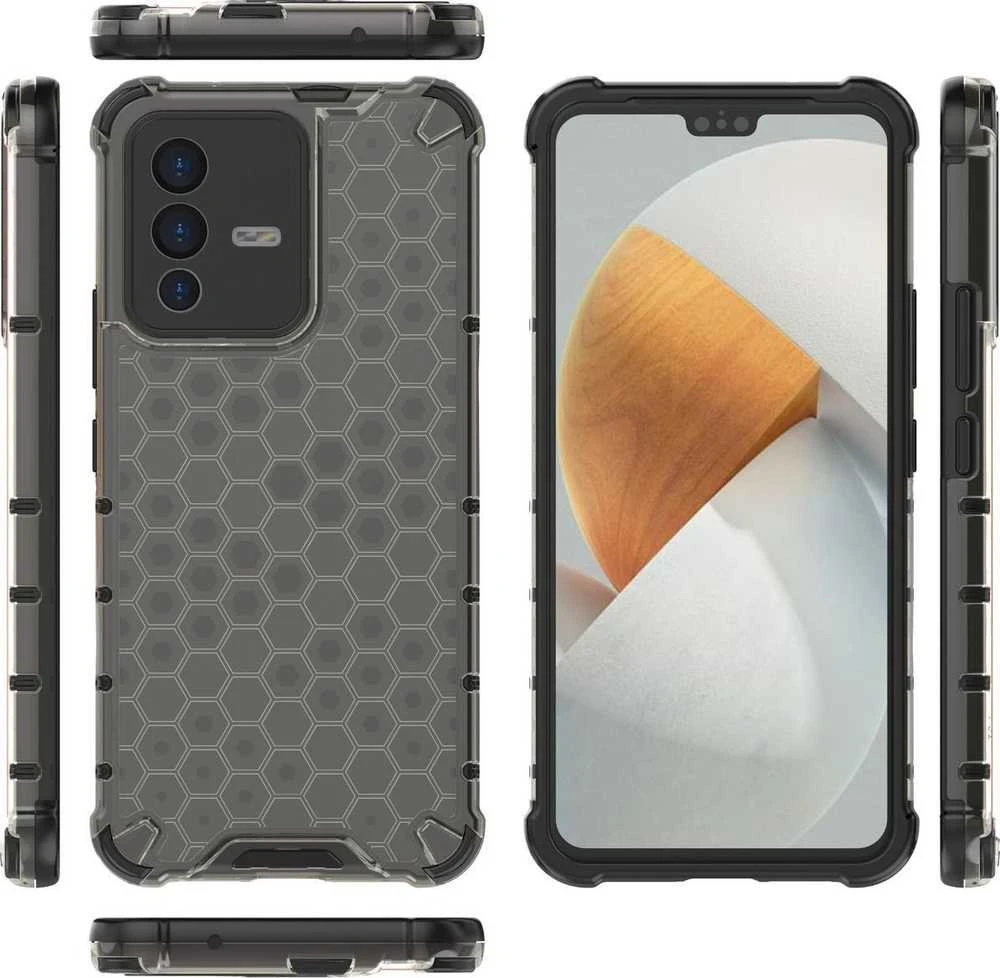 Hurtel Honeycomb dėklas skirtas Vivo V23 5G, juodas