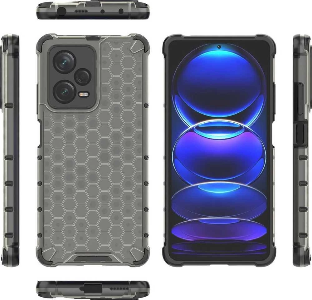 Hurtel Dėklas šarvuotas hibridinis dėklas Xiaomi Redmi Note 12 Pro+ Honeycomb juoda