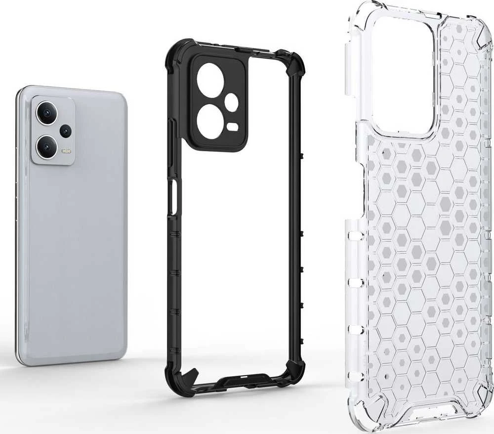 Hurtel Honeycomb Xiaomi Redmi Note 12 5G / Poco X5 5G armored hybrid dėklas telefonui juodos spalvos