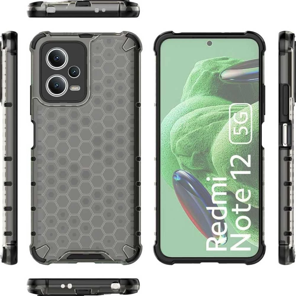 Hurtel Honeycomb Xiaomi Redmi Note 12 5G / Poco X5 5G armored hybrid dėklas telefonui juodos spalvos
