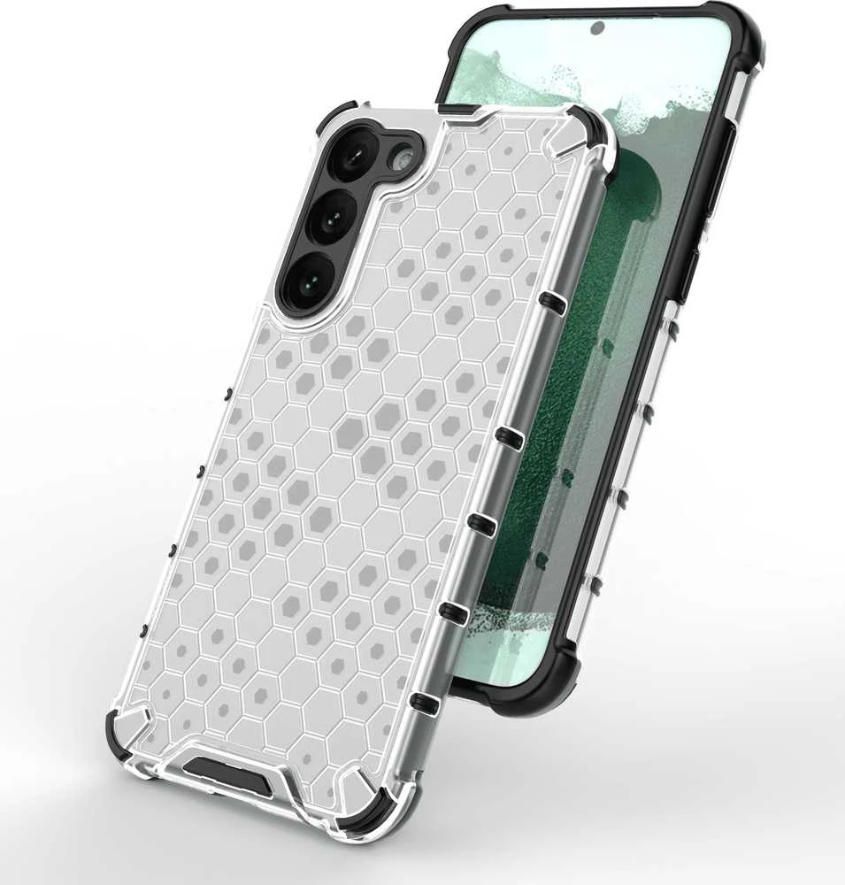 Hurtel Honeycomb dėklas skirtas Samsung Galaxy S23 +, skaidrus