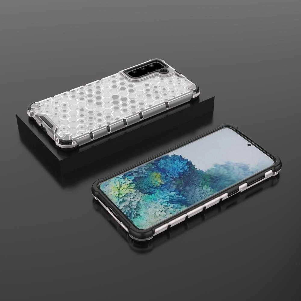 Hurtel Honeycomb dėklas skirtas Samsung Galaxy S22 + (S22 Plus), skaidrus
