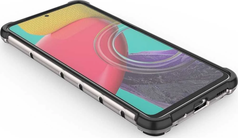 Hurtel Honeycomb dėklas skirtas Samsung Galaxy M53 5G, skaidrus