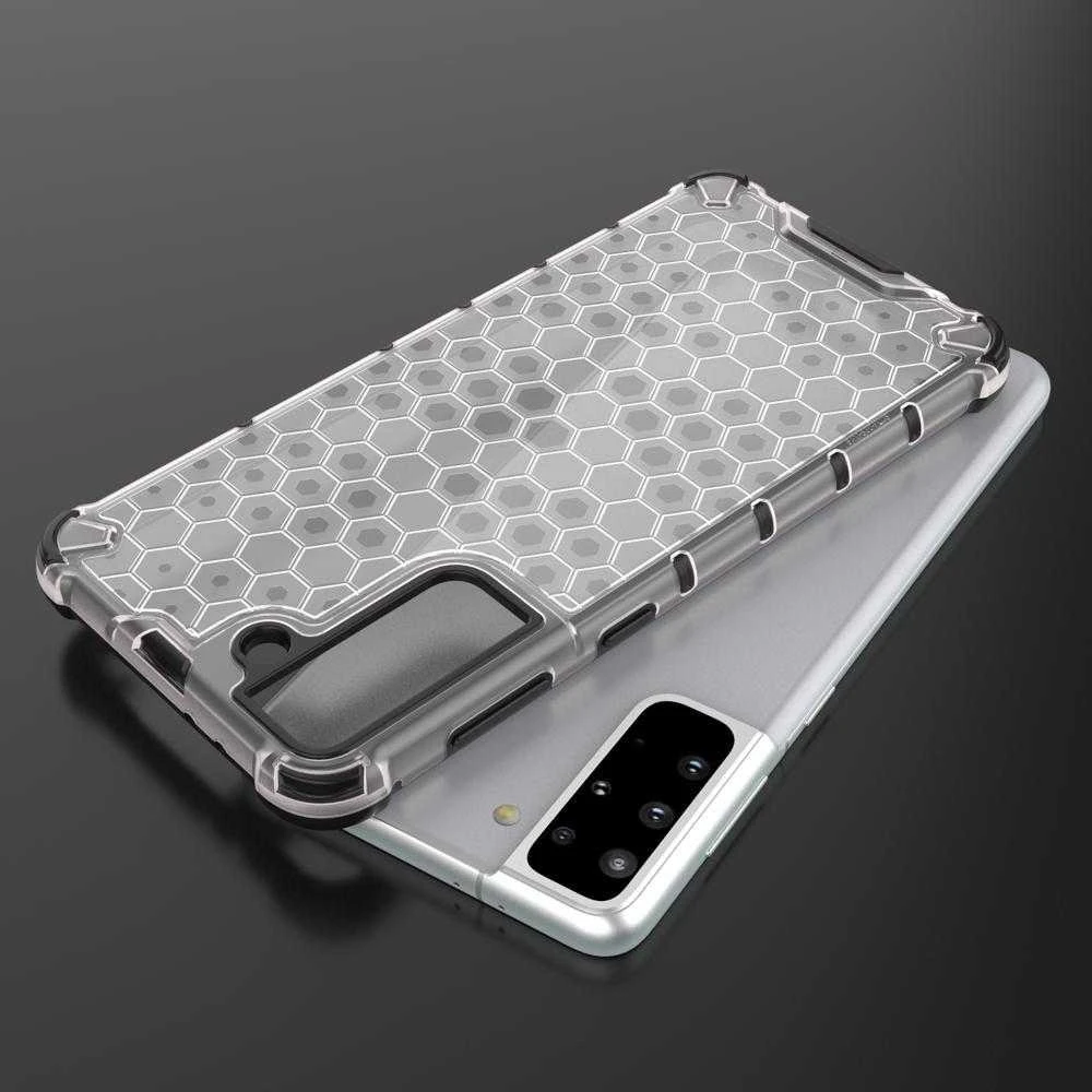 Hurtel Honeycomb dėklas skirtas Samsung Galaxy S22 + (S22 Plus), skaidrus