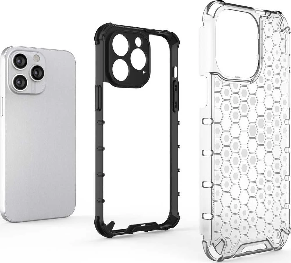 Hurtel Honeycomb dėklas skirtas iPhone 14 Pro, skaidrus