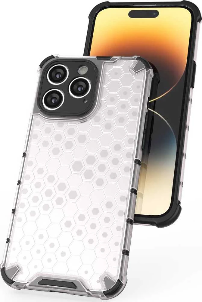Hurtel Honeycomb dėklas skirtas iPhone 14 Pro, skaidrus