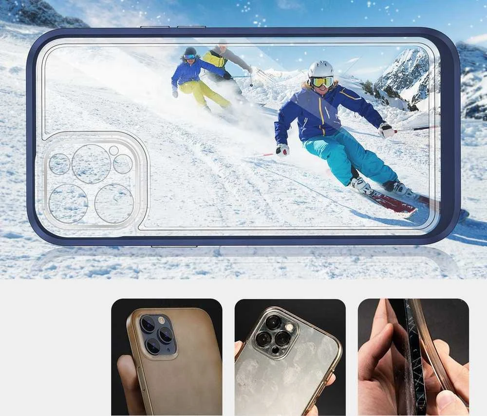 Hurtel Clear dėklas skirtas iPhone 12 Pro, mėlynas