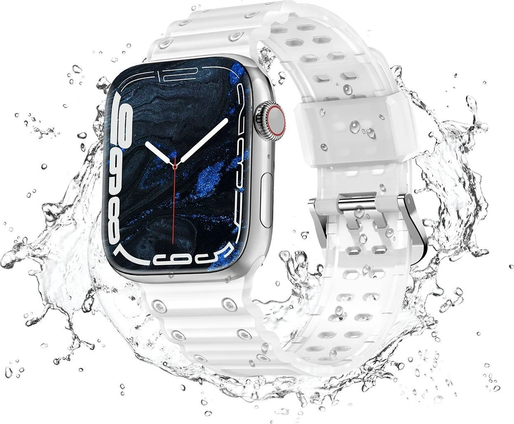 Dėklas Hurtel Apyrankė Triple Protection Apple Watch Ultra, SE, 9, 8, 7, 6, 5, 4, 3, 2, 1 (49, 45, 44, 42 mm) Transparent