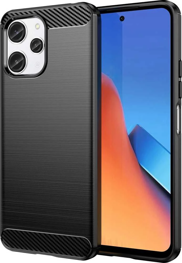 Hurtel Flexible carbon pattern case Xiaomi Redmi 12 Carbon dėklas – dėklas telefonui juodos spalvos