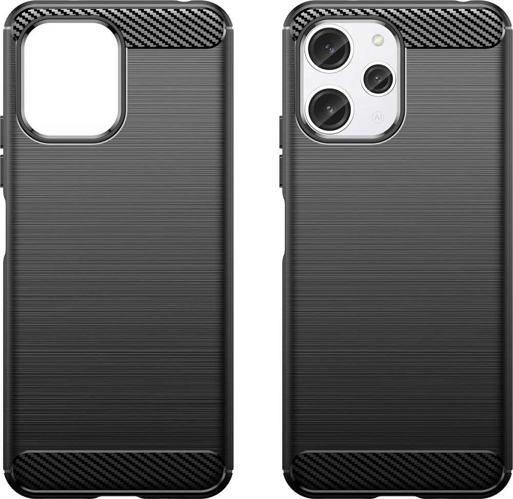 Hurtel Flexible carbon pattern case Xiaomi Redmi 12 Carbon dėklas – dėklas telefonui juodos spalvos