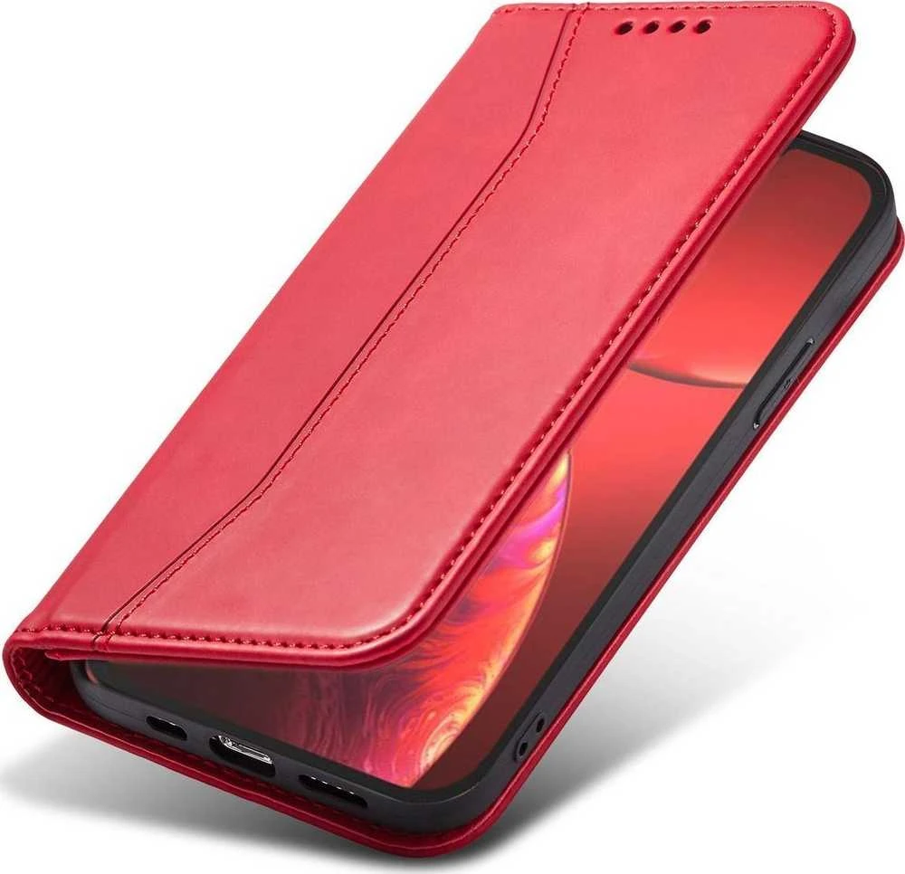 Hurtel Magnet atverčiamas dėklas skirtas iPhone 14 Pro, raudonas