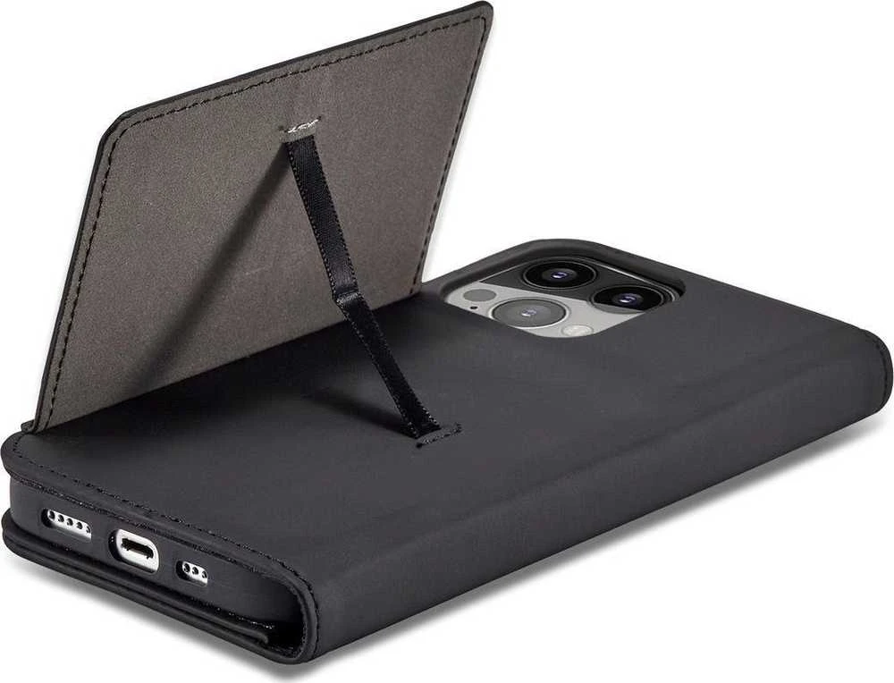Hurtel Magnet Card dėklas skirtas iPhone 13 Pro Max, juodas
