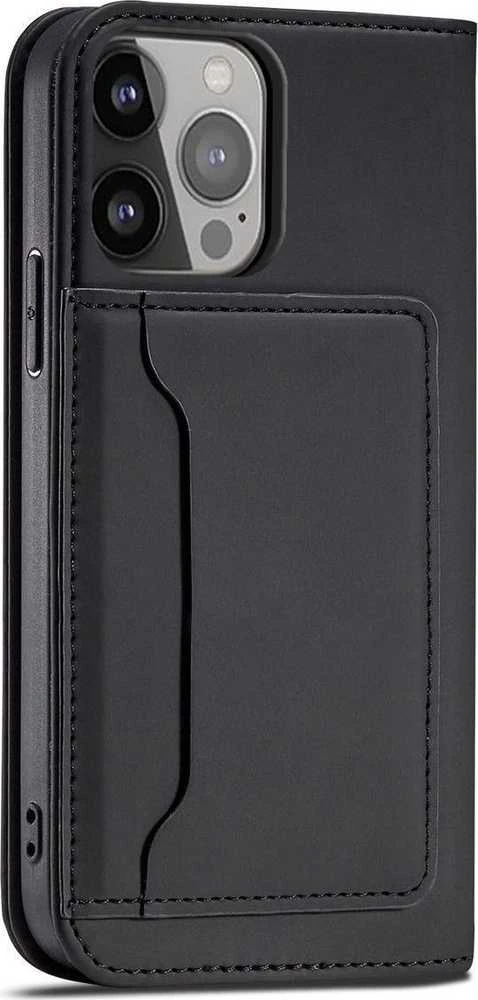 Hurtel Magnet Card dėklas skirtas iPhone 13 Pro Max, juodas
