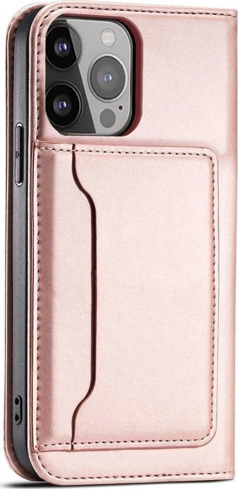 Hurtel Magnet Card dėklas skirtas iPhone 14 Pro Max, rožinis