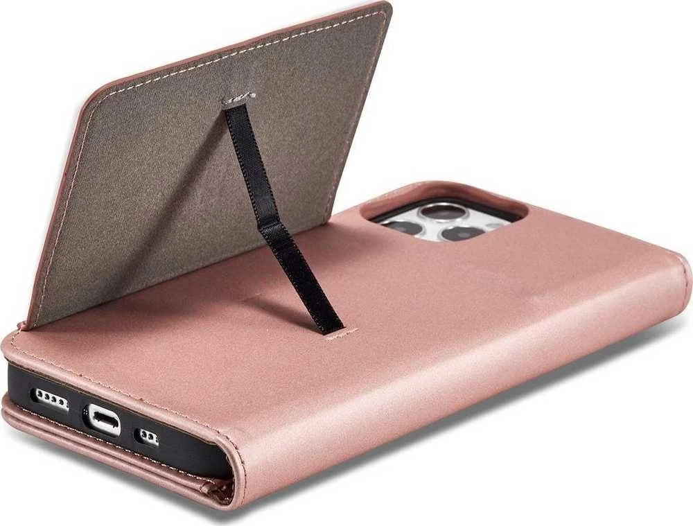 Hurtel Magnet Card dėklas skirtas iPhone 12 Pro, rožinis