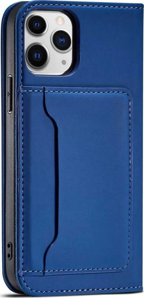 Hurtel Magnet Card dėklas skirtas iPhone 12 Pro, mėlynas