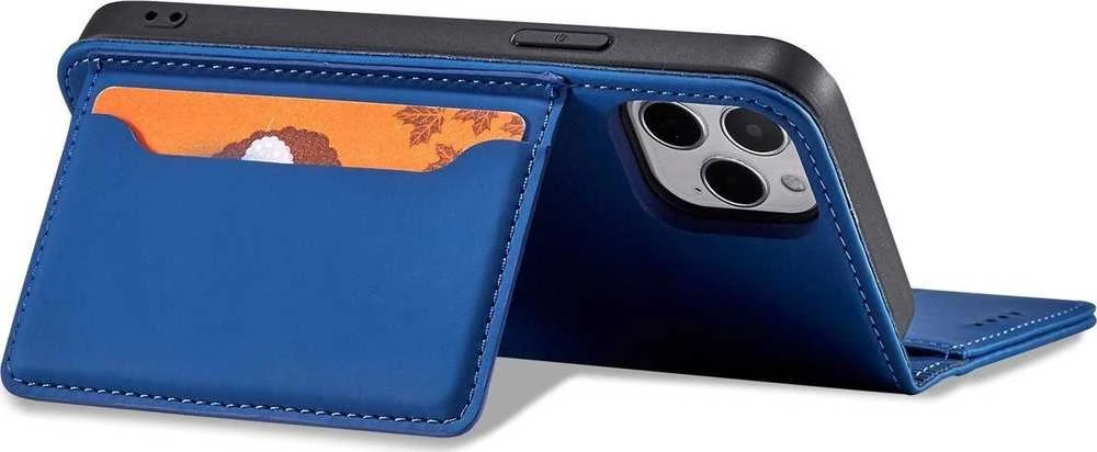 Hurtel Magnet Card dėklas skirtas iPhone 12 Pro Max, mėlynas
