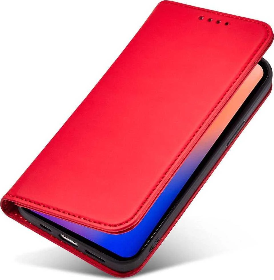 Hurtel Magnet Card dėklas skirtas iPhone 12 Pro Max, raudonas