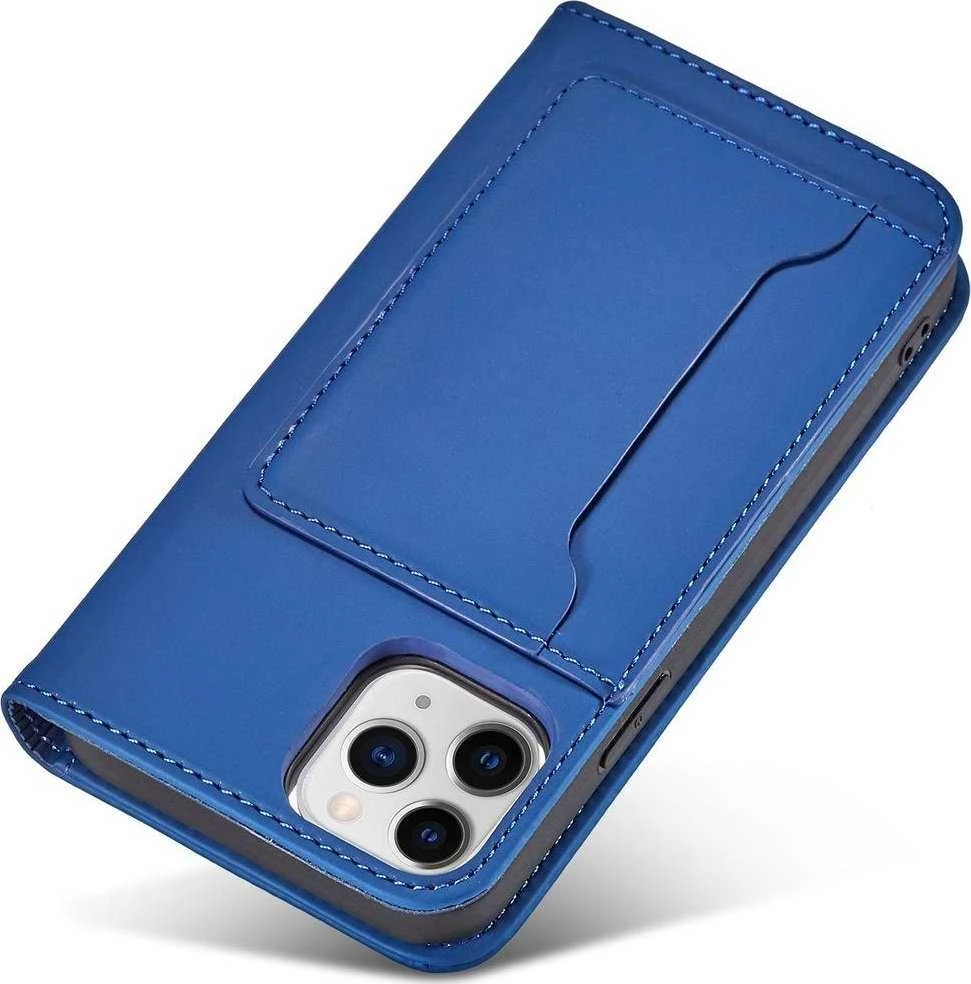 Hurtel Magnet Card dėklas skirtas iPhone 12 Pro Max, mėlynas