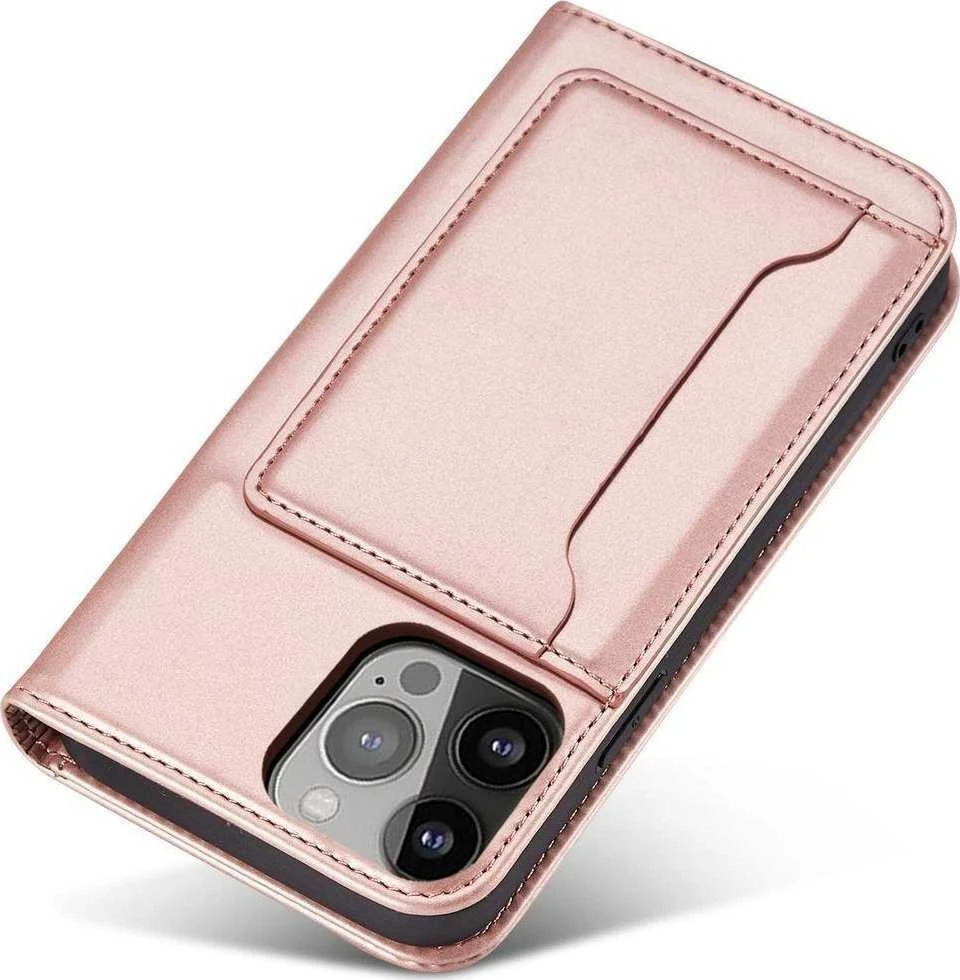 Hurtel Magnet atverčiamas dėklas skirtas iPhone 14 Pro, rožinis